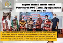 Bupati Sumba Timur Minta Pemekaran DOB Terus Diperjuangkan oleh DPD RI