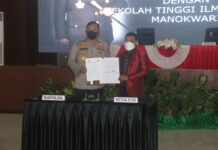Kapolda Papua Barat dan Ketua STIH Manokwari Teken MoU