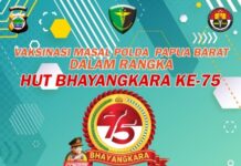 Polda Papua Barat Laksanakan Vaksinasi Covid-19 Secara Gratis