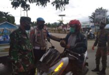 Babinsa Bacan Bersama Satgas Covid – 19 Gencar Operasi Yustisi