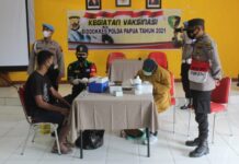 Bid Dokkes Polda Papua Bersama Puskesmas Mulia Gelar Vaksinasi Covid-19 di Polres Puncak Jaya