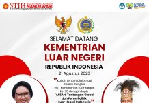 Menlu Retno Marsudi Beri Kuliah Umum Bagi Mahasiswa/i STIH Manokwari