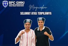 Ludia Wayuri dan Desi Wauw Jabat BPC GMKI Manokwari Periode 2024-2025 di STIH Manokwari